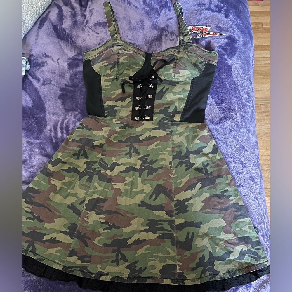 Adorable camo mini sundress SM